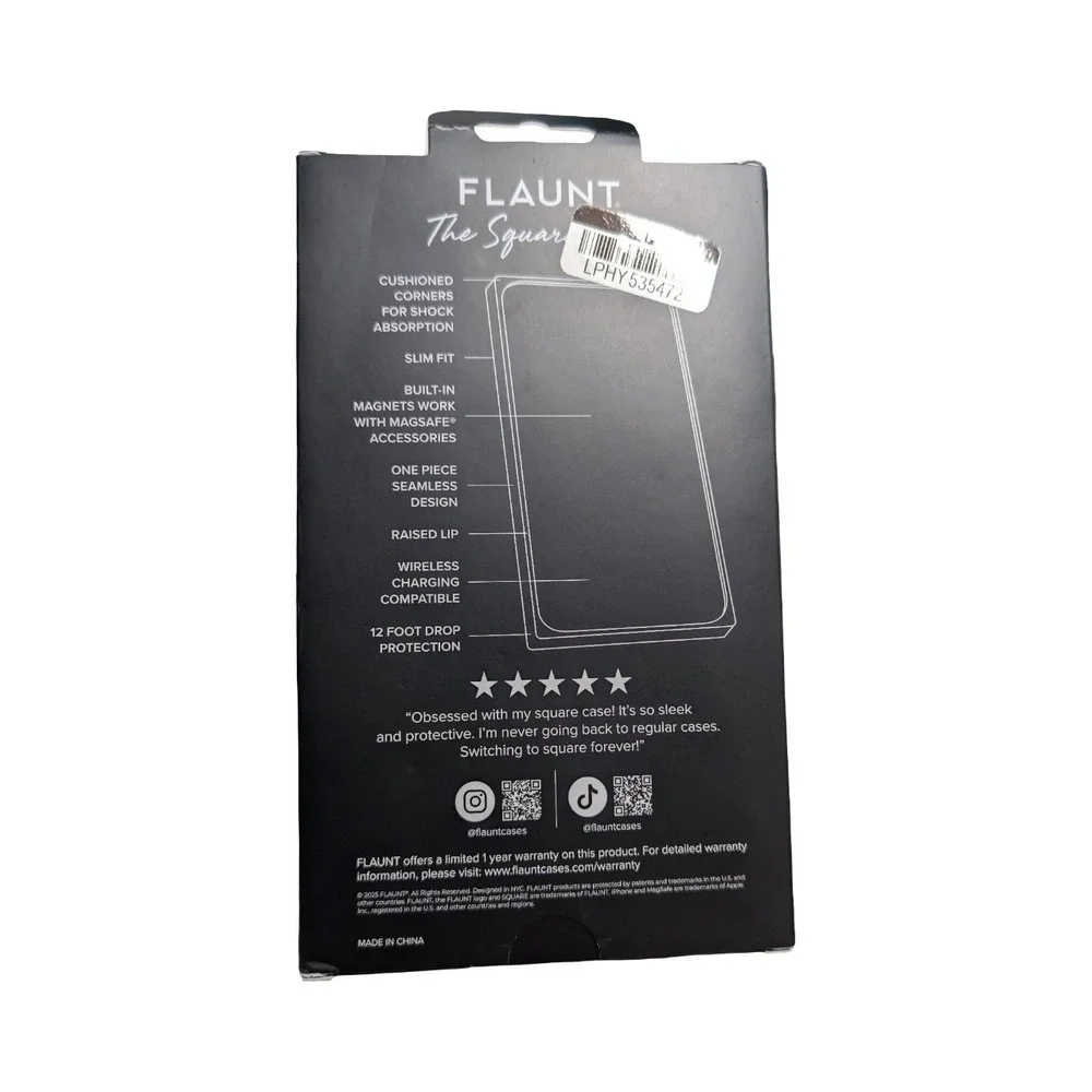W8-N Flaunt Square Magsafe Case Apple iPhone 17 Pro Max Opal‎ Shell Iridescent